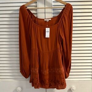 American Eagle - Square Neck Tunic Top - Rust - Size Small - NWT